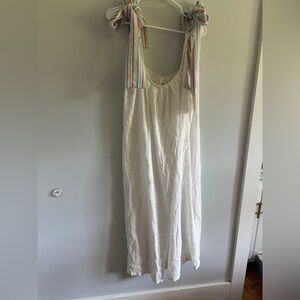 Pitusa White Dress with Colorful Bow Straps Swim Cover